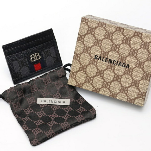 Balenciaga x Gucci Hacker Project Card Holder Case 680386 Canvas/Leather Black - Picture 5 of 5